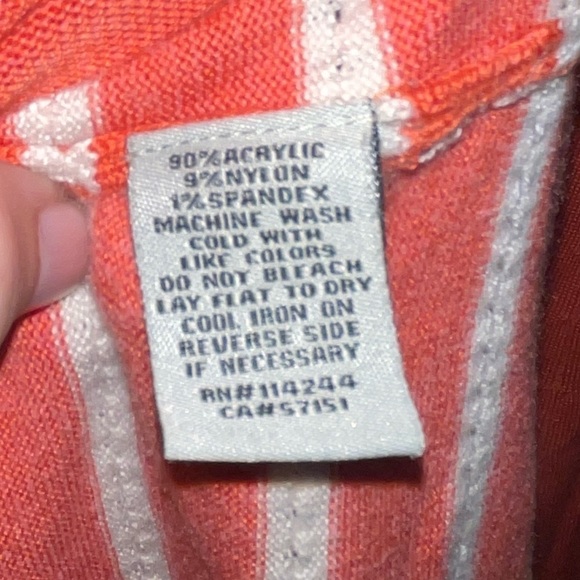 ELIZA J Coral White Striped Knit Cap Sleeve Fit n Flare Mini Dress Size 4 - Picture 8 of 8